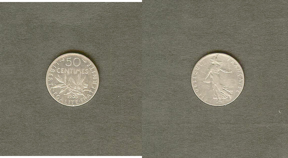 50 centimes Semeuse 1903 gVF